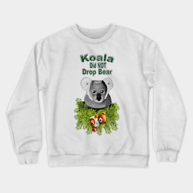 Cute Cartoon Koala Crewneck Sweatshirt by KC Morcom aka KCM Gems n Bling aka KCM Inspirations